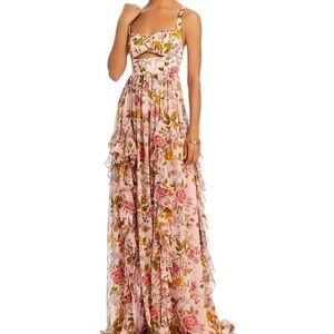 Floral Maxi Dress with Ruffle Details